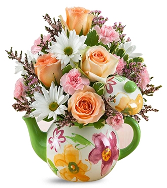 مجموعة عيد ميلاد "إبريق شاي مليء بالزهور"