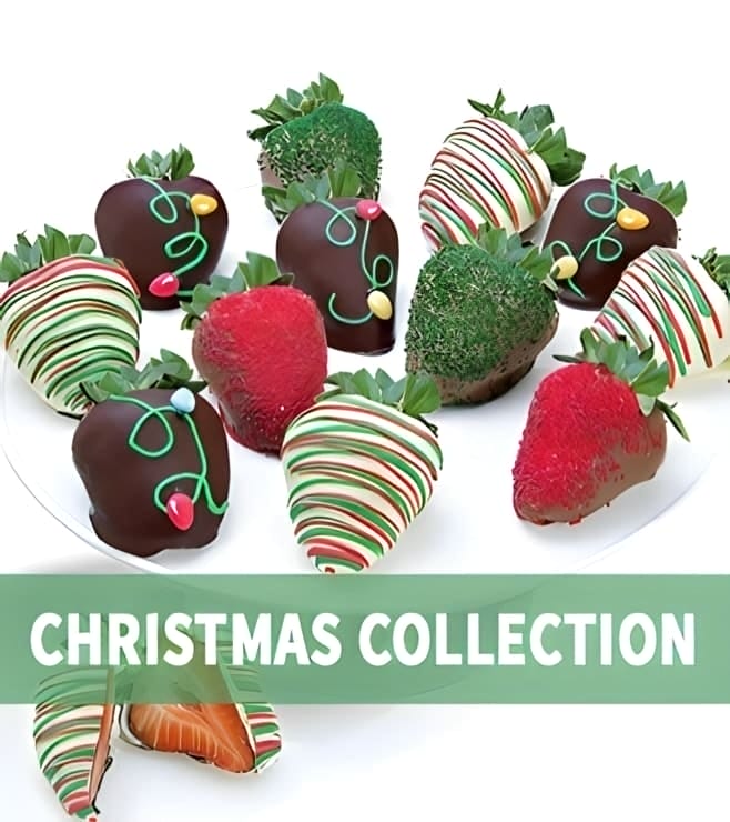 فراولة مغطاة بأضواء زينة