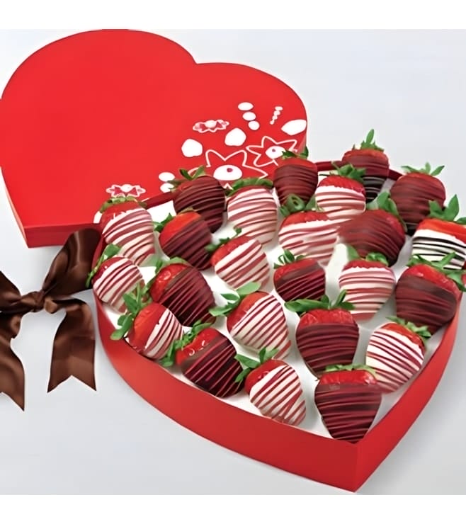 الفراولة المغموسة باللون الأحمر