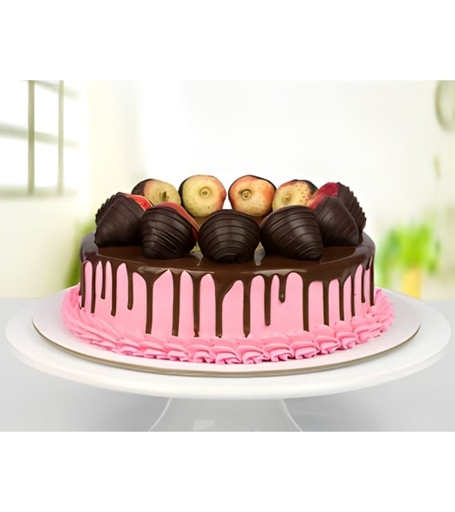 كعكة شوكولاتة بالفراولة بدون بيض