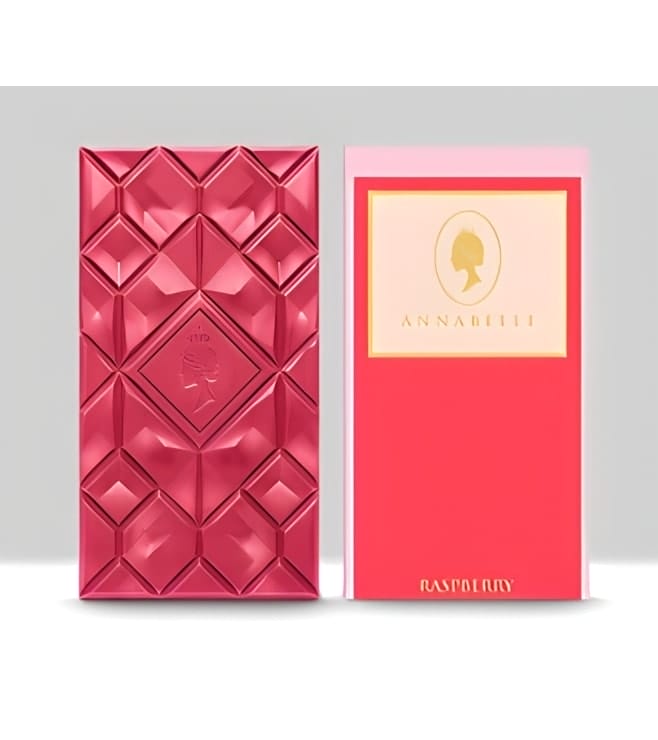 لوح شوكولاتة كبير بنكهة التوت مع تصميم هندسي