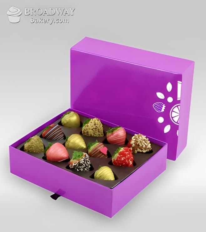 قلوب مجنونة - دزينة من الفراولة المغطاة بالشوكولاتة