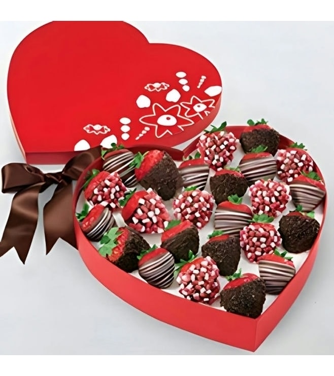 فراولة مغموسة في شوكولاتة القلب