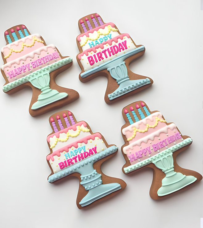 Two-Tier Birthday Cake Cookies, Cookies