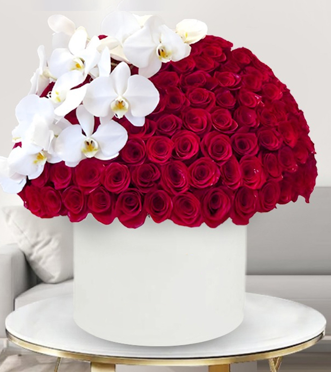 صندوق قبعات رويال روزيت، زهور