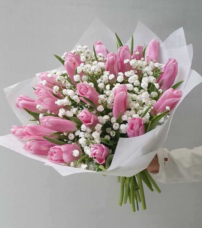 باقة زهور التوليب، باقات يدوية