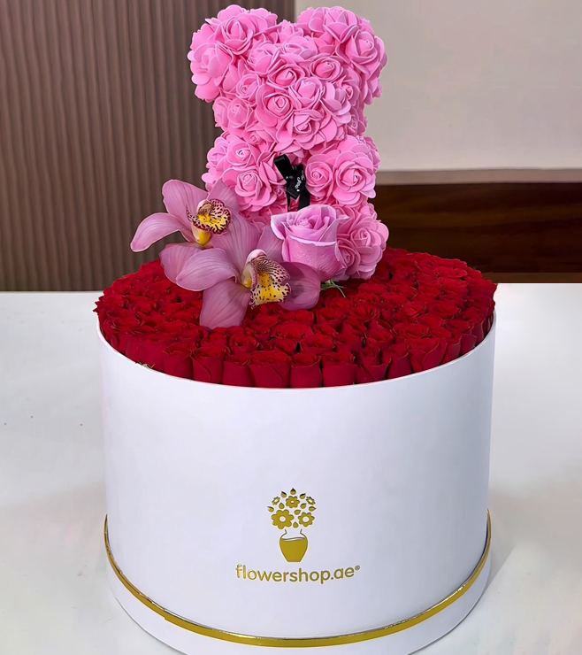 صندوق قبعات تيدي الزهري