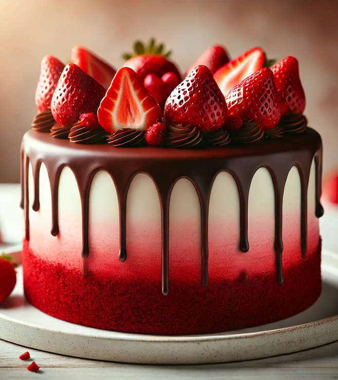 كعكة الفراولة والحب