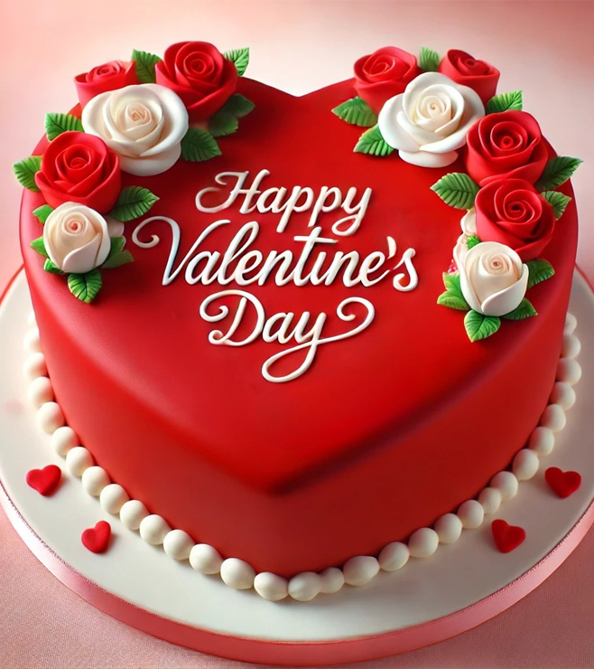 كعكة القلب المزهر، عيد الحب