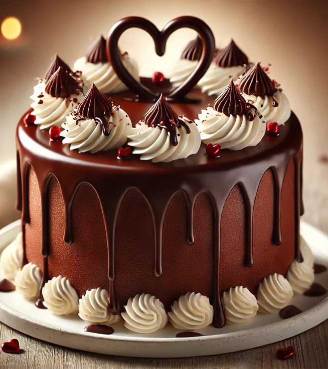 كعكة الشوكولاتة الحب