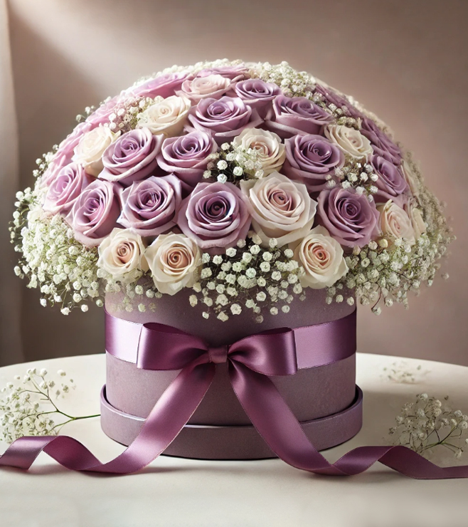 صندوق قبعات أنيق، زهور