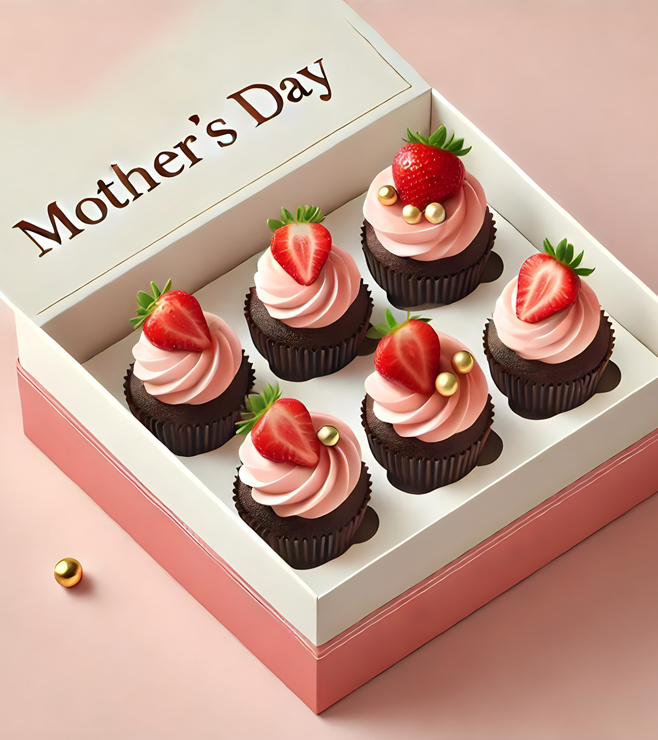 كب كيك وردي لعيد الأم