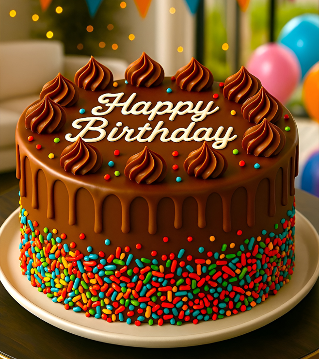 كعكة الشوكولاتة بالكونفتي