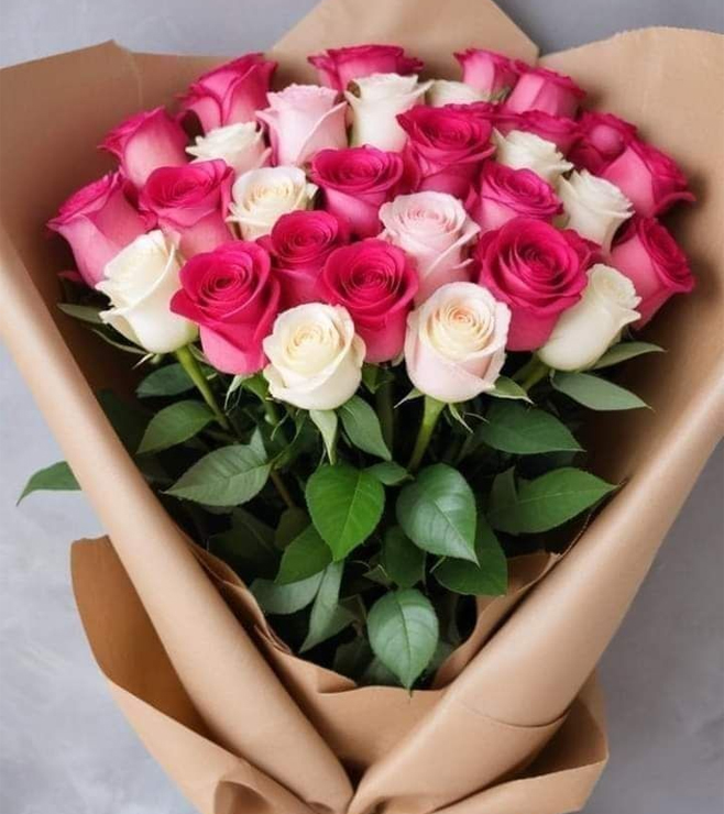 باقة ورود رقيقة، باقات يدوية