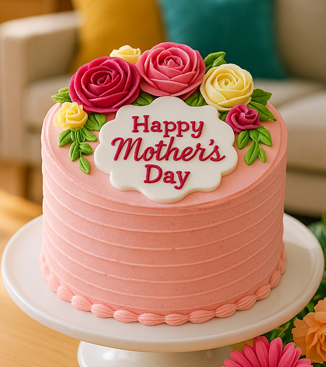 كعكة وردية فاتحة اللون