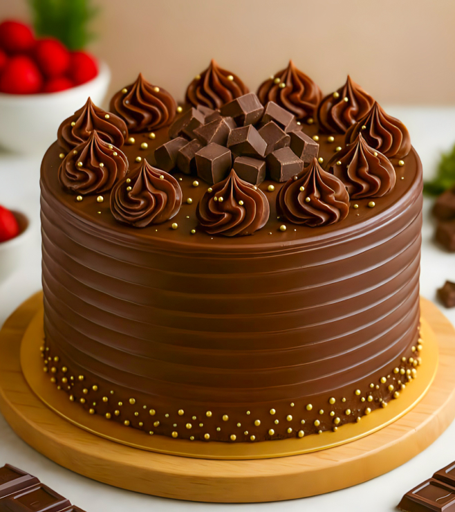 كعكة غاناش بالغبار الذهبي