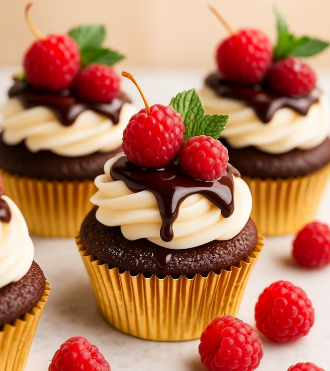 Luxe Raspberry Swirls Cupcakes