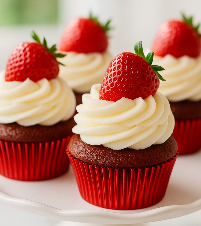 كب كيك أنيق مزين بالتوت