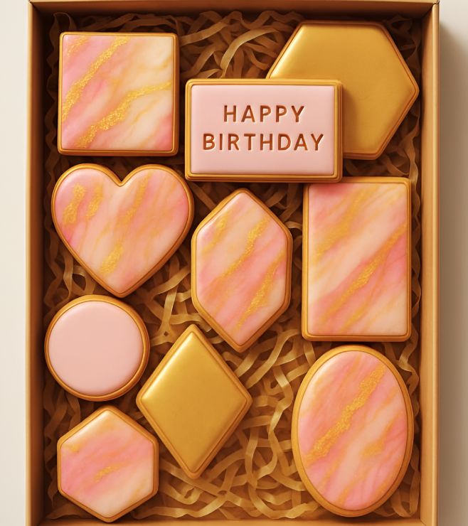 Marbled Elegance Pink Cookies