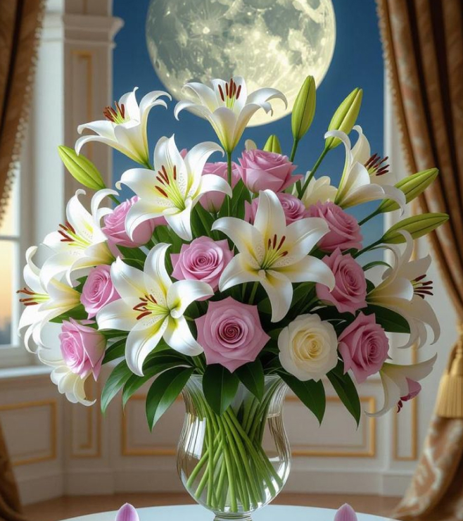 تنسيق "الهدوء تحت ضوء النجوم"، زنابق