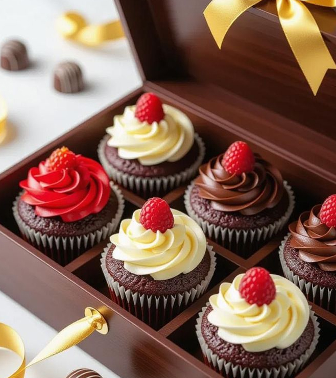 كب كيك مغطى بالتوت