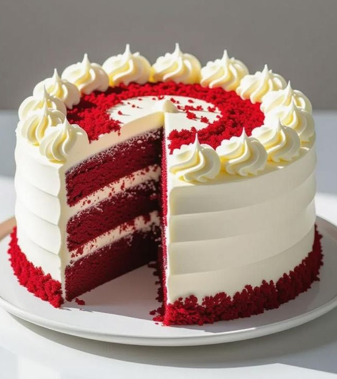 كعكة الوردة المخملية