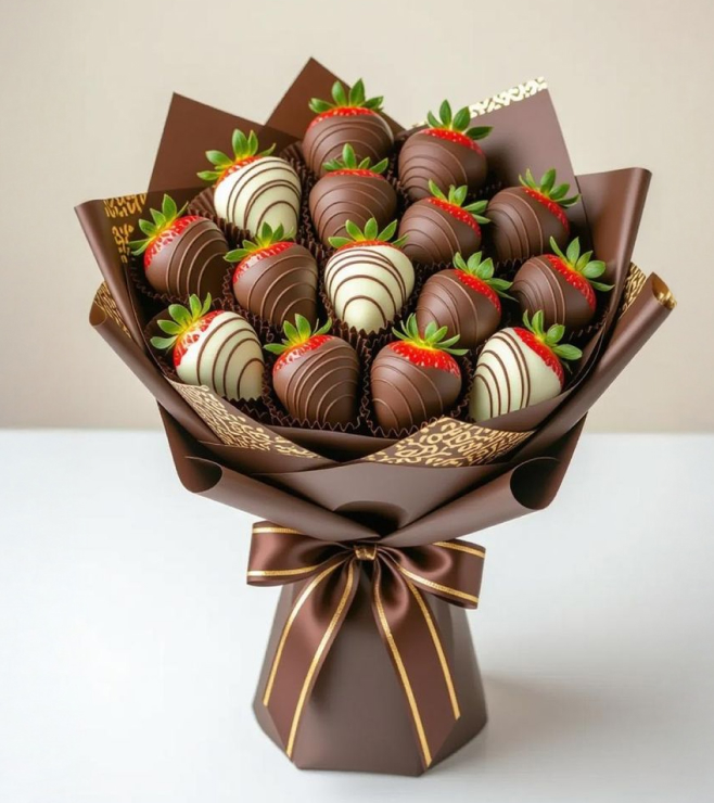 باقة فاخرة مغطاة بالشوكولاتة