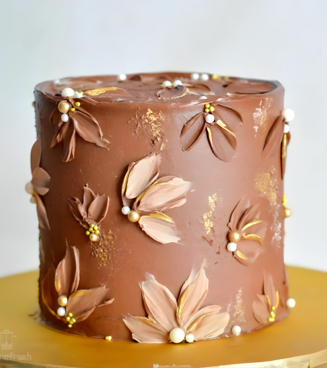 كعكة الزهور واللؤلؤ