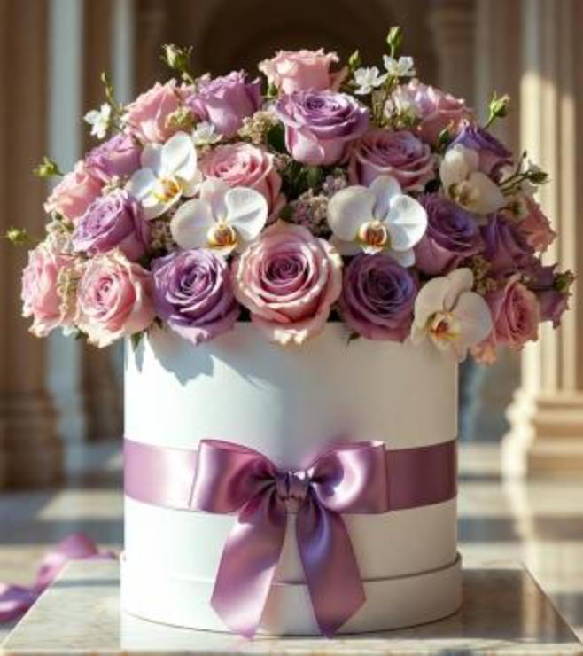 Crowned in Flowers Hatbox, Flowers