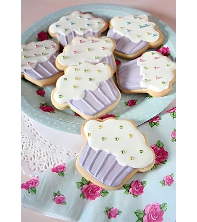 Purple Sparkle Cupcake Cookies, Cookies