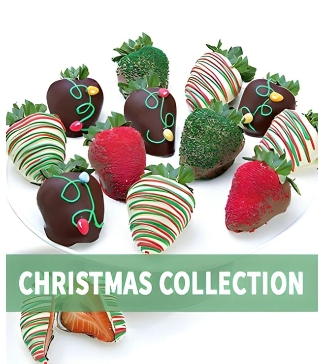 فراولة مغطاة بأضواء زينة