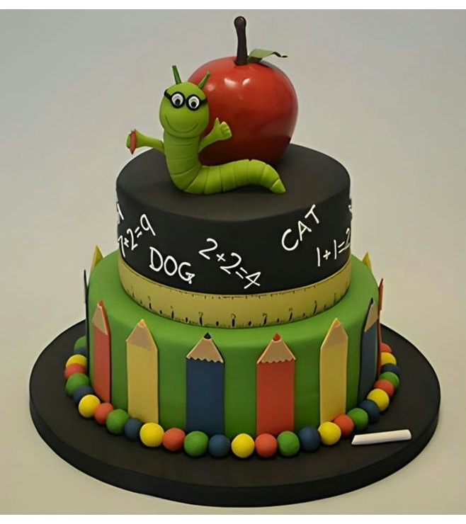 كعكة متدرجة على شكل دودة الكتب، كعكات ثلاثية الأبعاد ذات طابع خاص