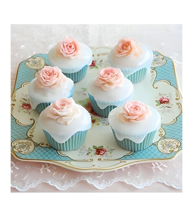 كب كيك الورد الثمين -  دزينة واحدة