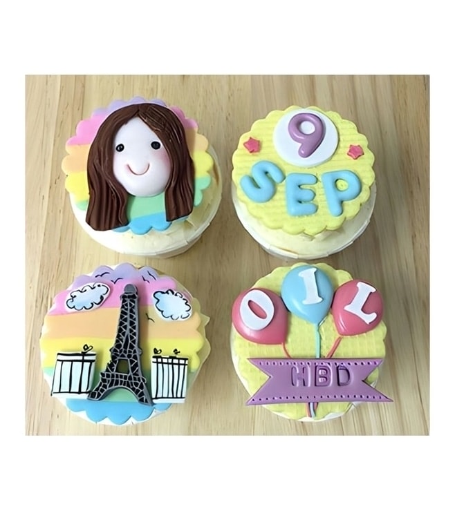 حلوياتها اللذيذة دزينة من الكب كيك، كب كيك