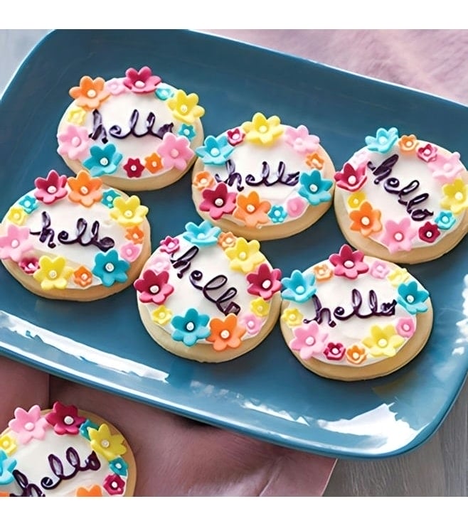 Floral Hello Cookies, Cookies