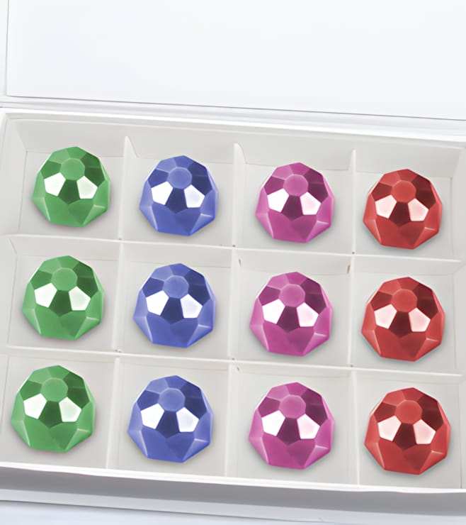 علبة شوكولاتة الأحجار الكريمة الخالية من العيوب من أنابيل شوكولاتس، شوكولاتة الأحجار الكريمة