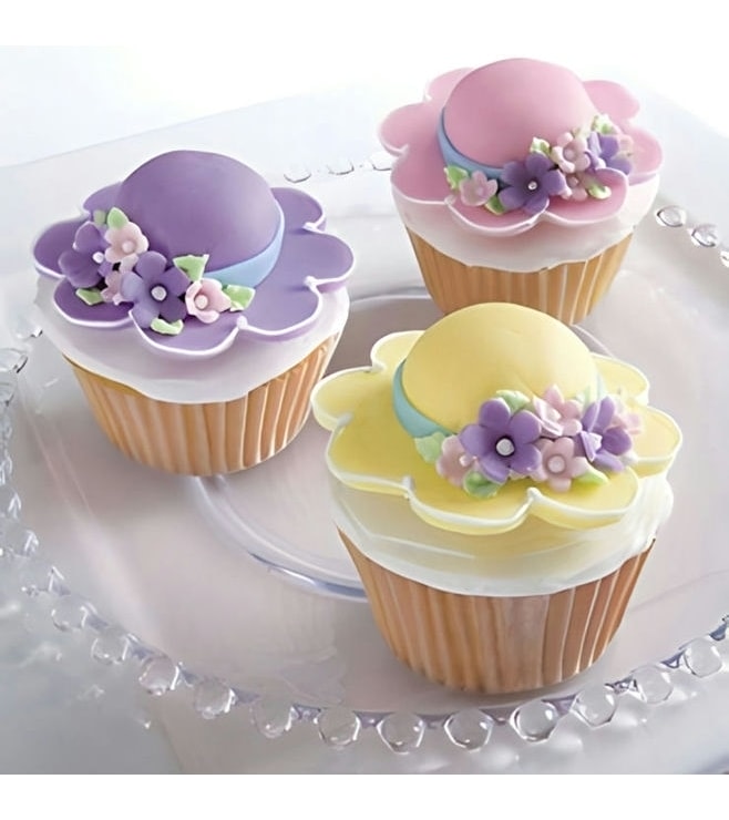 كب كيك فيدورا بالزهور