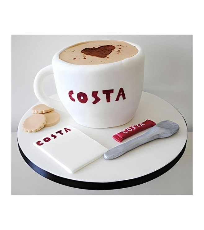 كعكة على شكل قهوة مع الحب