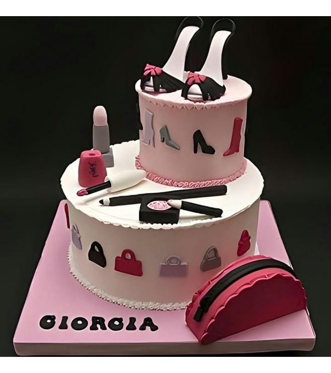 مكياج حقيبة يد كعكة حفل الزفاف، كعكات