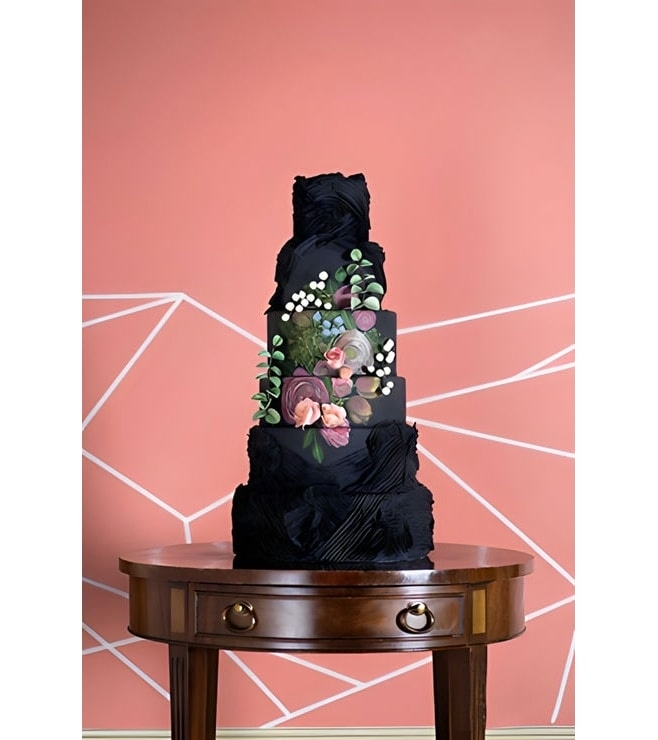 كعكة زفاف زهرية داكنة، كعكات