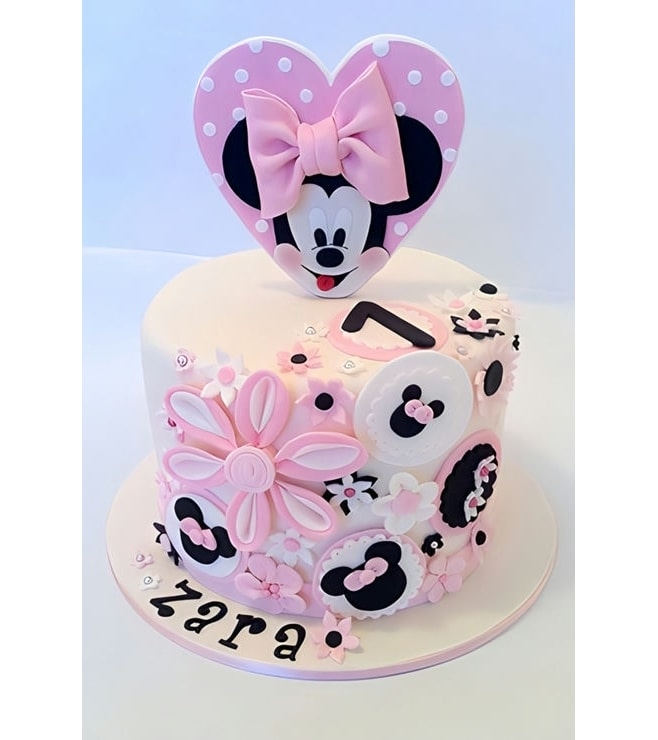 كعكة ميني ماوس باللون الوردي الجميل