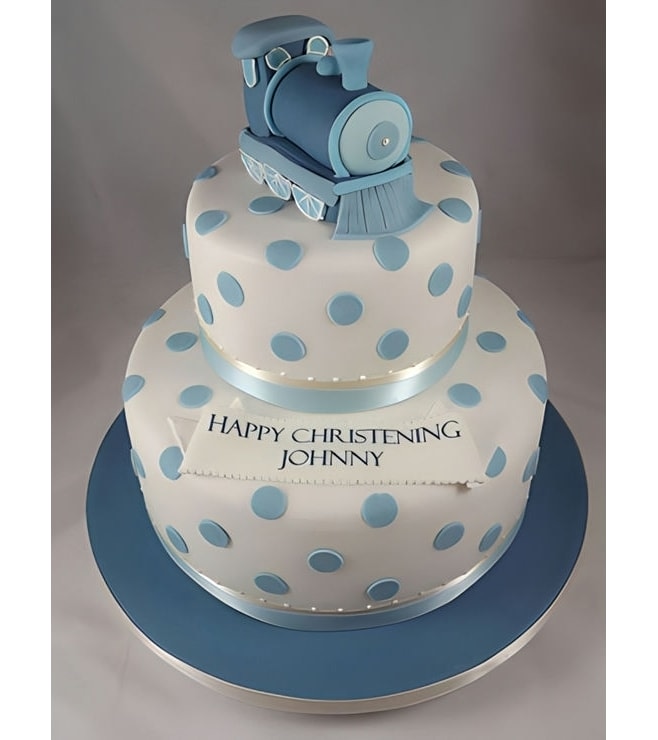 كعكة طبقات على شكل قطار أيقوني