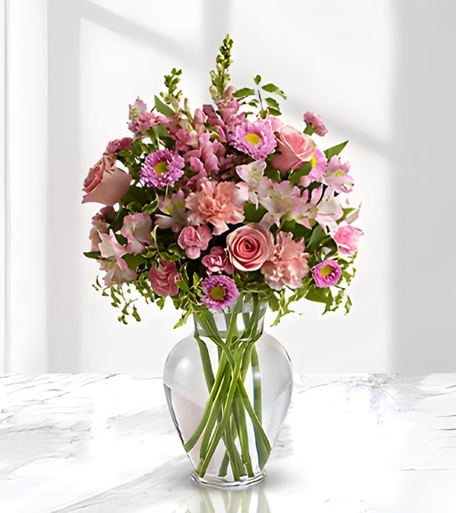 باقة زهور جميلة بألوان الباستيل