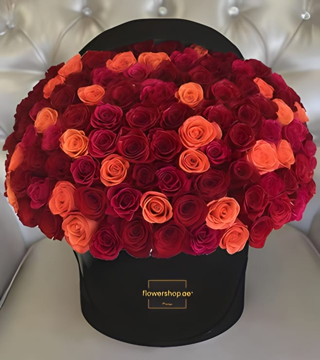 صندوق قبعات الحب المزهر