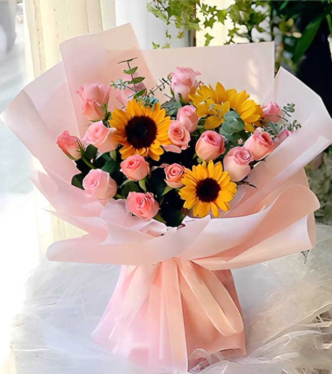 باقة تحية وحب، ورود