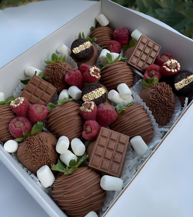 شوكولاتة مغموسة بالفواكه الحمراء