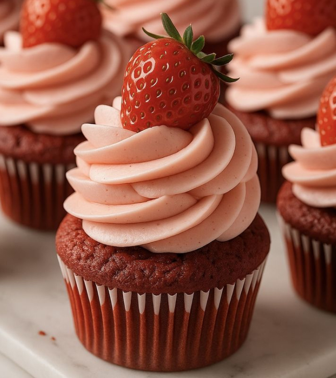 كب كيك كلاسيكي بالفواكه الحمراء