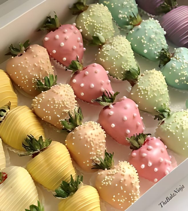 فراولة مغموسة بالألوان الزاهية، أتمنى لك الشفاء العاجل