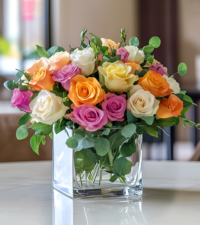 باقة ورود ملونة، فقط لأنك تستحق