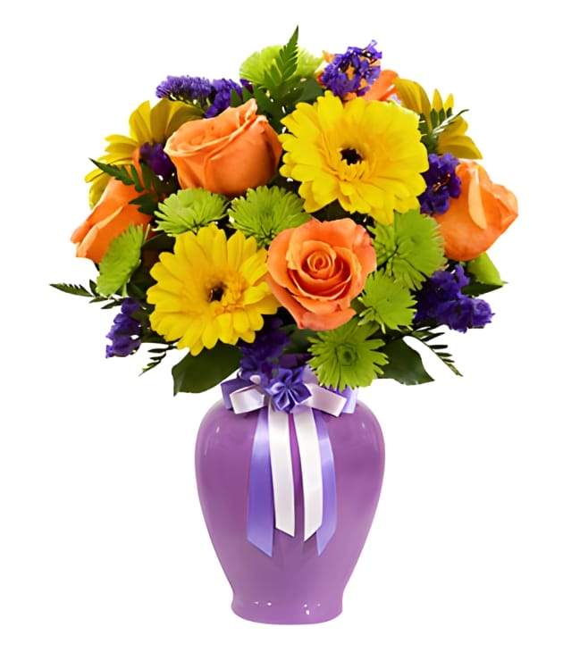 باقة تهنئة، زهور